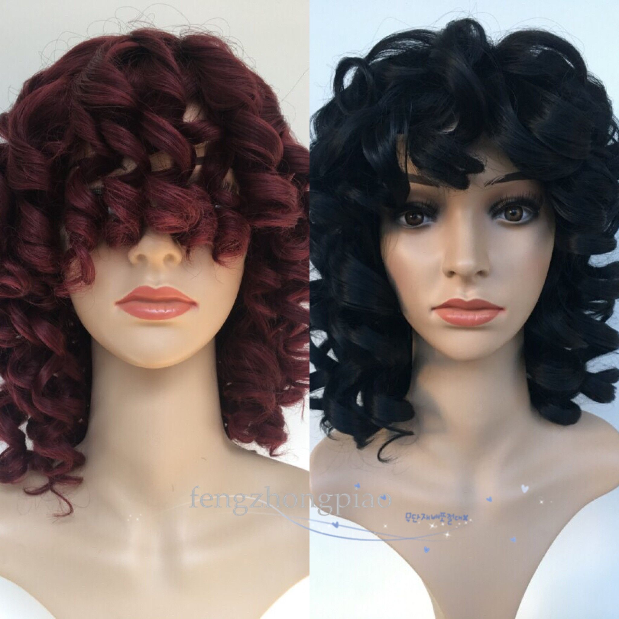 red curly wig costume