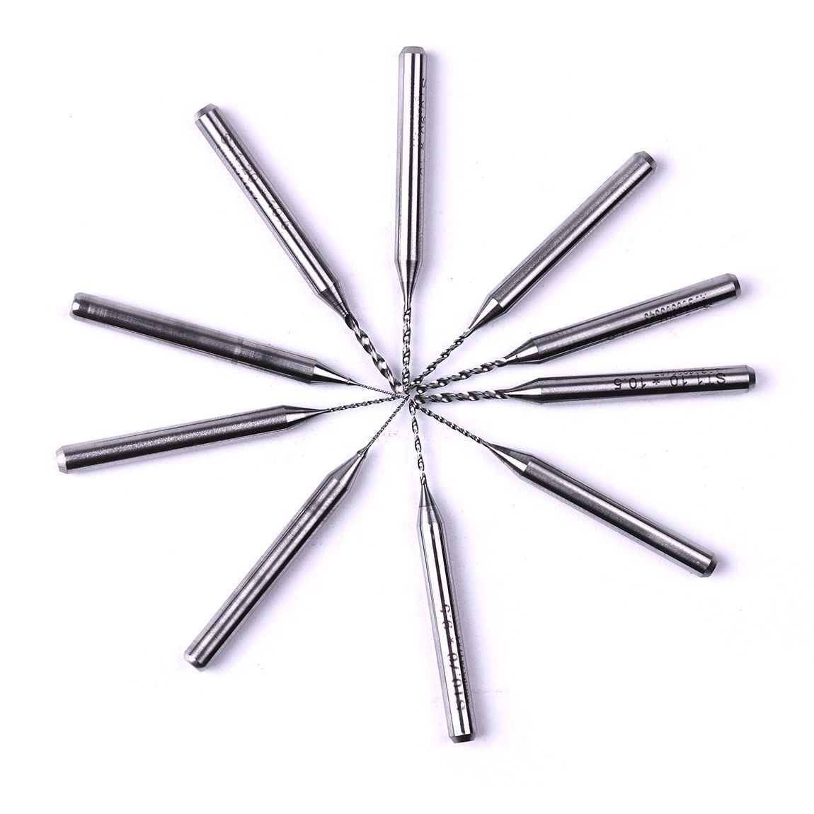 10Pcs PCB Print Circuit Board Carbide Micro Drill Bits Tools 0.3mm to 1.2 mm Kit