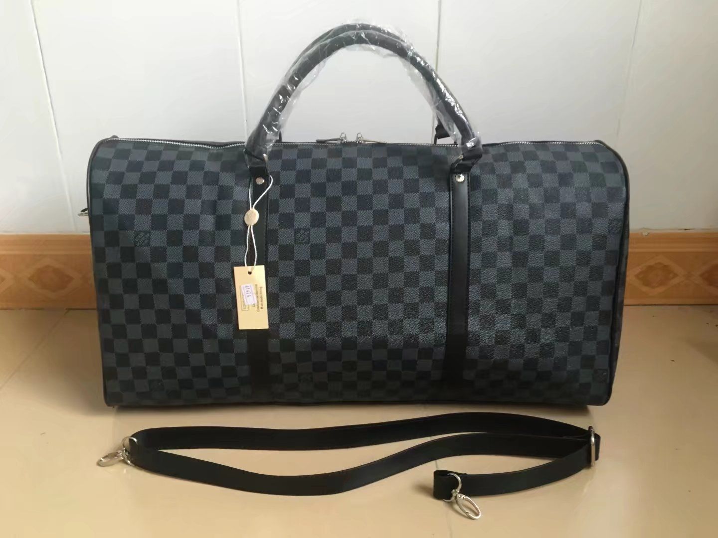 grey lv duffle bolsa