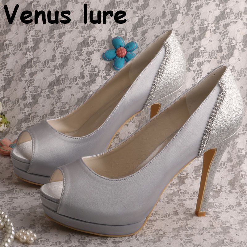 womens silver formal shoes