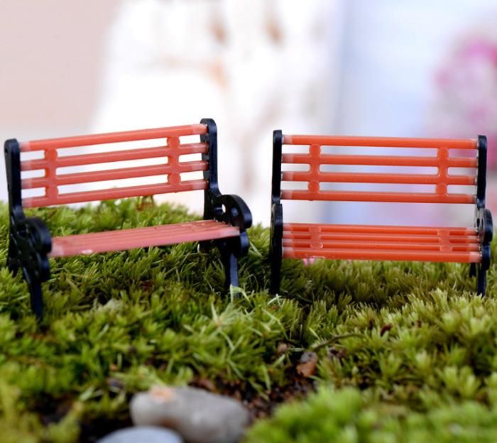 2020 Crafts Mini Modern Park Benches Miniature Fairy Garden