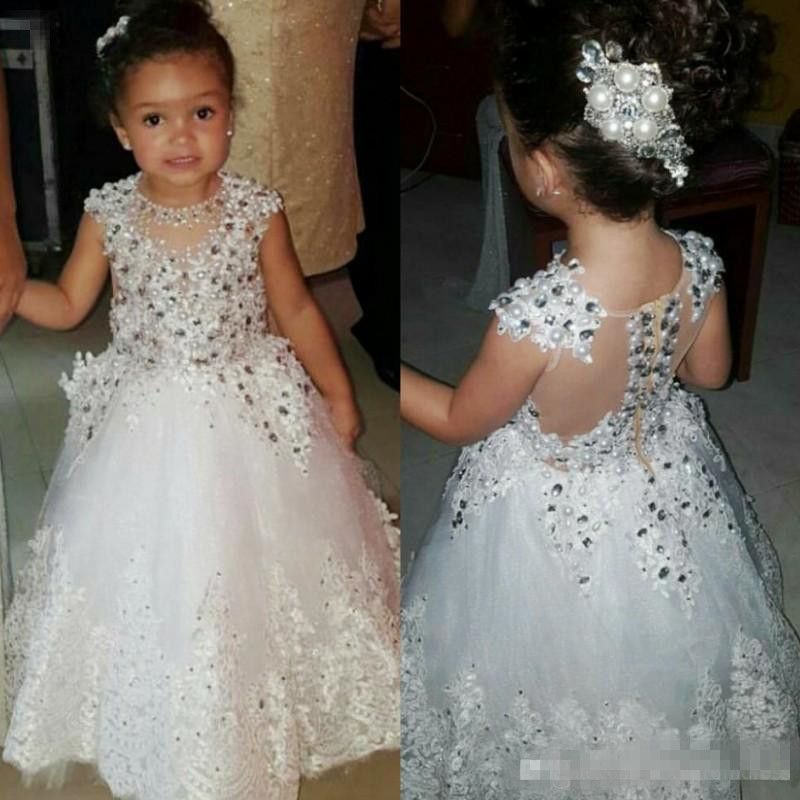 Flower girl dresses with bling Clearance