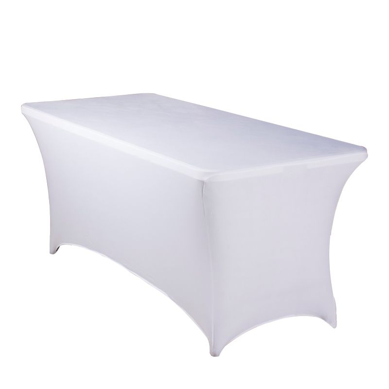 Fitted Rectangular Tablecloths White 4' 20pc 4ft Stretch Spandex Table Covers 