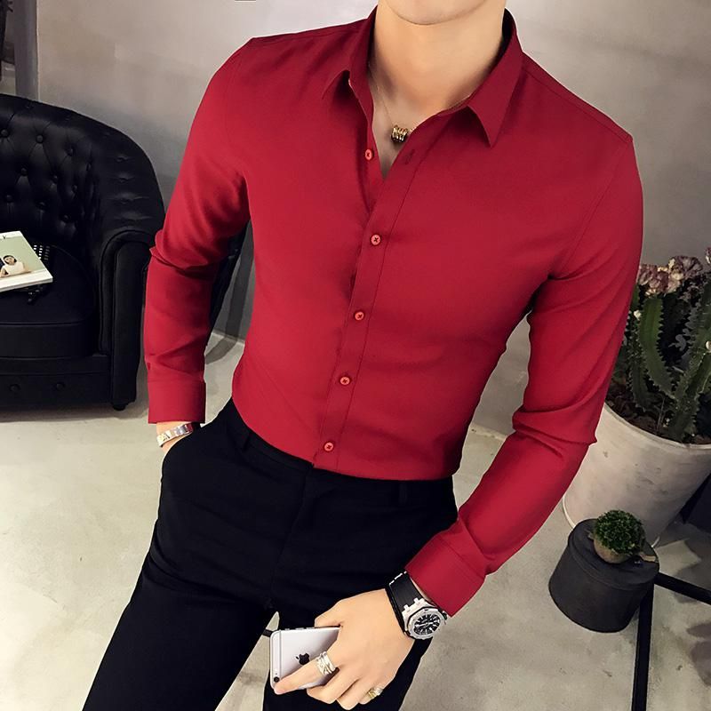Camisa de vestir rojo