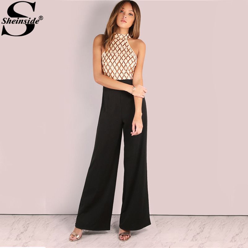 Tuta Tailleur Siamese Con Paillettes Eleganti Tinta Unita Donna Tinta Unita  Smanicata Tinta Unita Da 55,9 € | DHgate Italy
