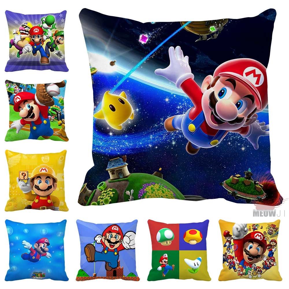 Super Mario Multi Size Throw Pillow Case Baby Pillow Cases Satin