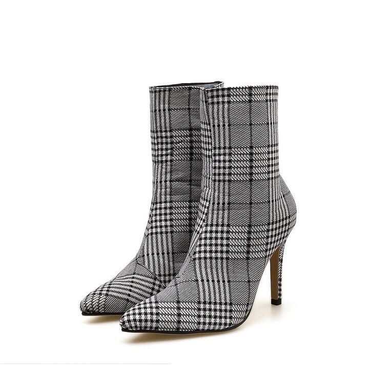 plaid booties