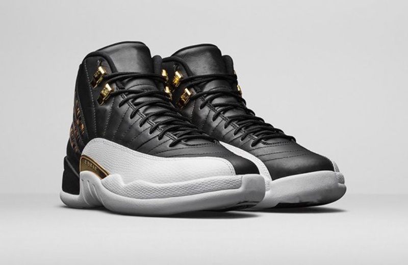 black white and gold 12s
