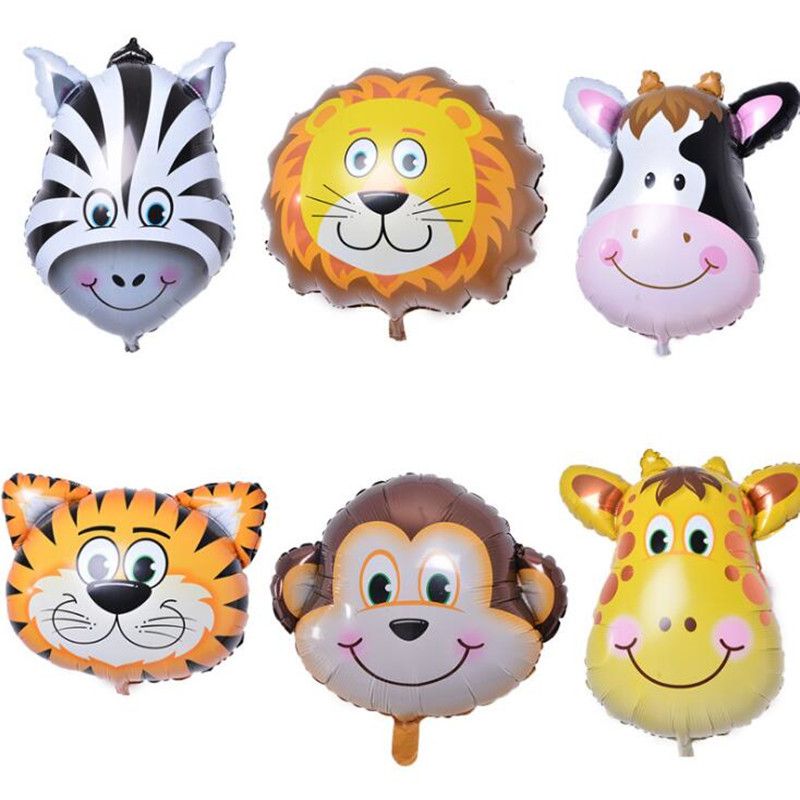 Cartoon Animal Head Foil Balloon Tiger Lion Monkey Zebra Deer Giraffe Cow Air Balloons Kids Gift Birthday Party Decoration Cartoon Animal Head Foil Balloon Tiger Lion Monkey Zebra Deer Giraffe Cow Air Balloons Kids Gift Birthday Party Decoration