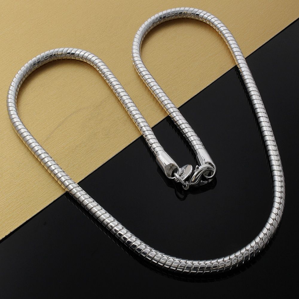 2020 Fine 925 Sterling Silver Necklace,New 925 Silver Chain 4MM 16