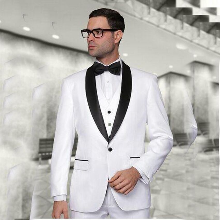 Acquistare Nuovo Arrivo Uomini Da Cerimonia Nuziale Bianco Smoking Vestiti  Jacket + Pants + Vest Mens Smoking A Buon Mercato Abiti Sposo Migliori  Abiti Da Uomo Blazer Economico | Consegna Veloce E