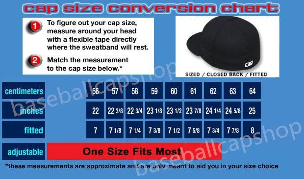 Men S Fitted Hat Size Chart