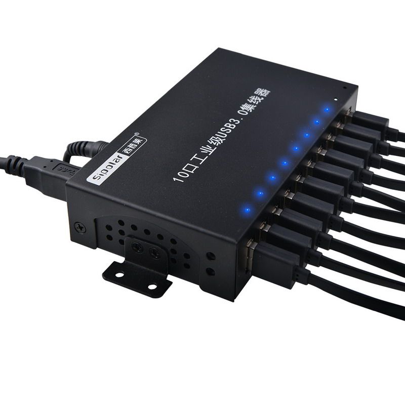 Hub USB Alimenté 10 Port Splitter 5Gbps Hub USB3.0 Avec Adaptateur