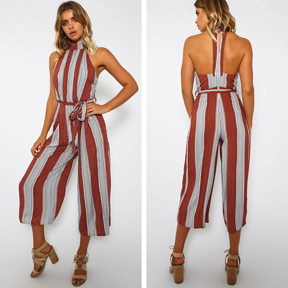Acquistare Tuta Intera A Gamba Larga In Lino A Righe Verticali Eleganti A  Righe Verticali Da Donna Economico | Consegna Veloce E Qualità | DHgate  Italy