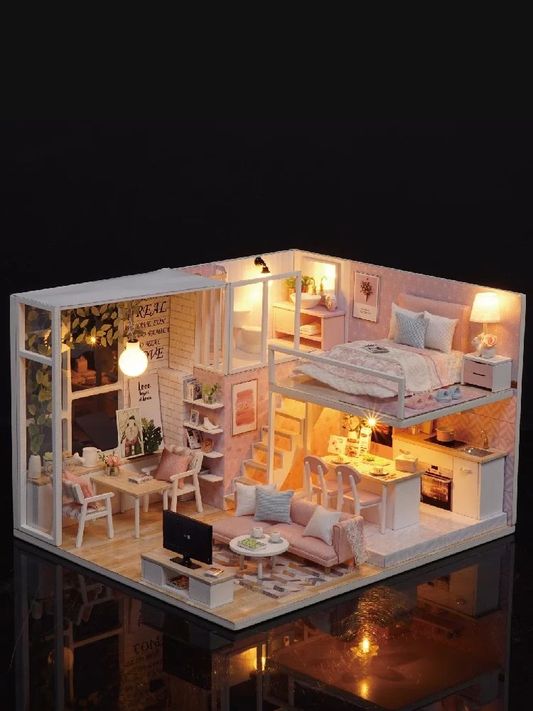 Satin Al Bebek Evleri Akilli Ev Diy Kabin Sessiz Yasam El Yapimi Hediyeler Loft Villa Bulmaca Oyuncaklar Yetiskin Bulmaca Yapimi Tl333 27 Dhgate Comda