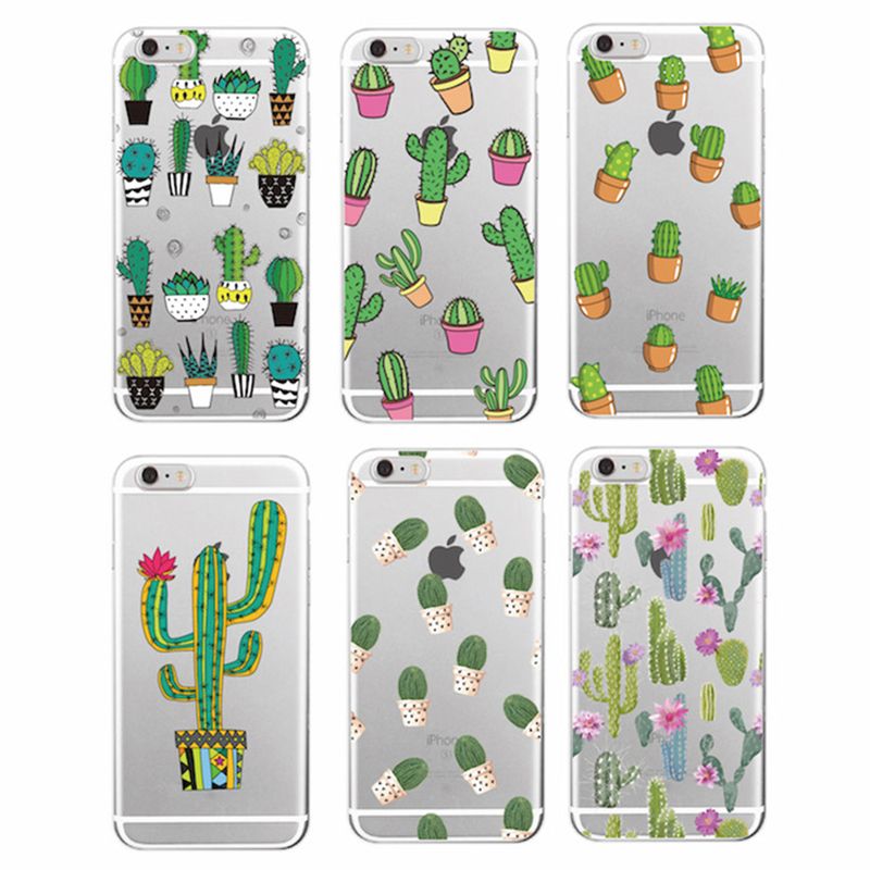 Cactus lindo la manera floral de la vendimia Fundas del teléfono suave Fundas para