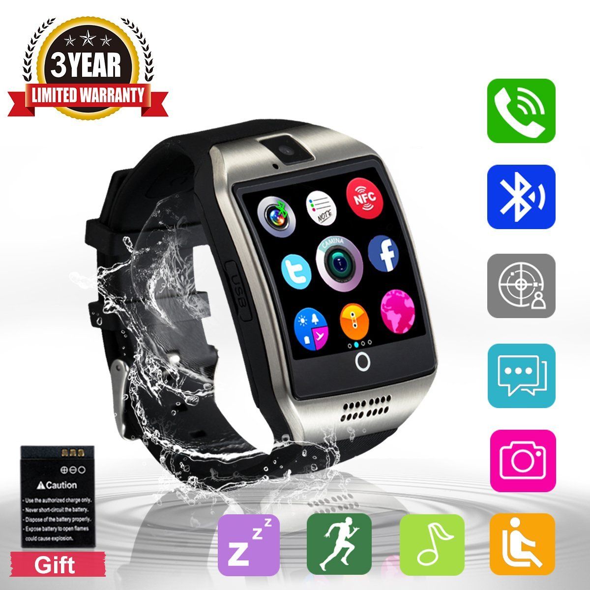 Q18 Smart Watch Reloj Bluetooth Soporte Tarjeta SIM / TF Para Xiaomi  Samsung Teléfono Móvil Reloj De La Cámara Por Shenzhen4531, 16,28 € |  Es.Dhgate.Com