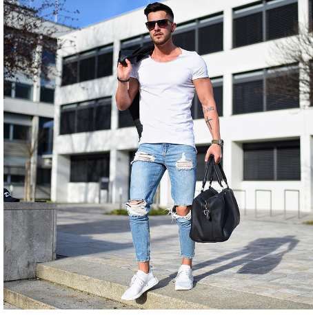 Compra Jeans Plus Size Jeans Stretch Destroyed Ripped Design Pantalones  Tobilleros Moda Jeans Ajustados Con Cremallera Para Hombres 2018 Nuevo  Barato | Entrega Rápida Y Calidad | Es.Dhgate