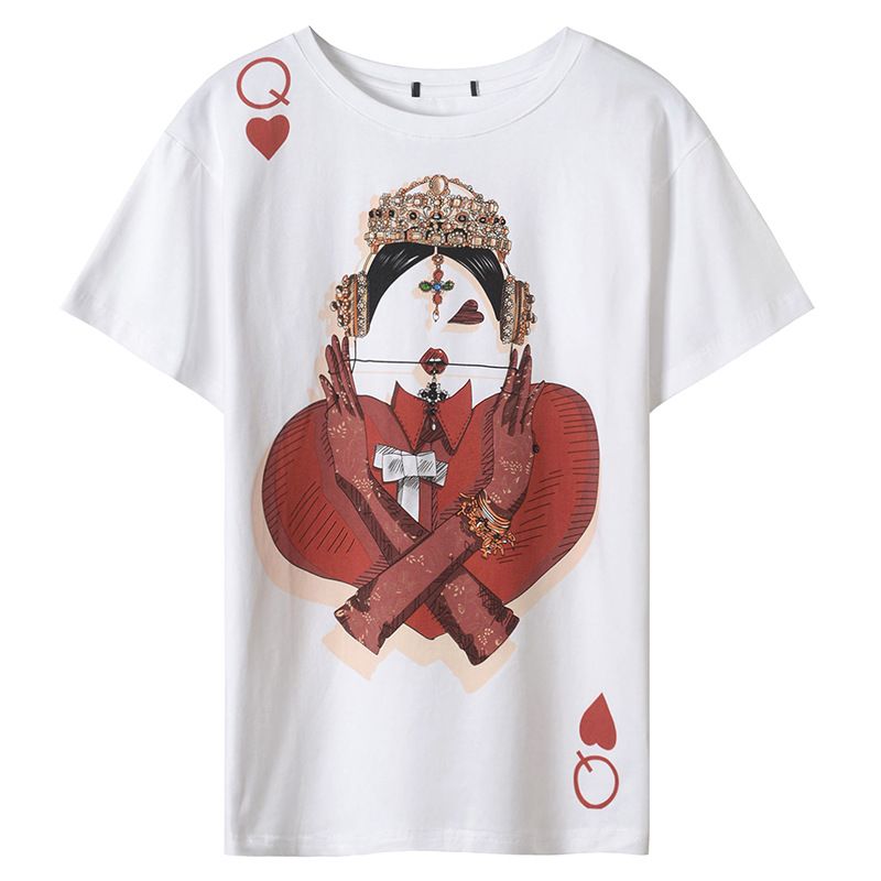 Acquista T Shirt Da Donna Bicchierini Bianche Con Stampa A Maniche