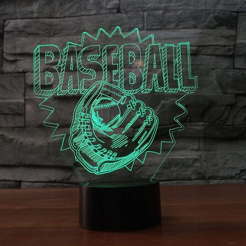 3D Baseball Ball desk table LED night light color changing.3D Lamp Illusion 