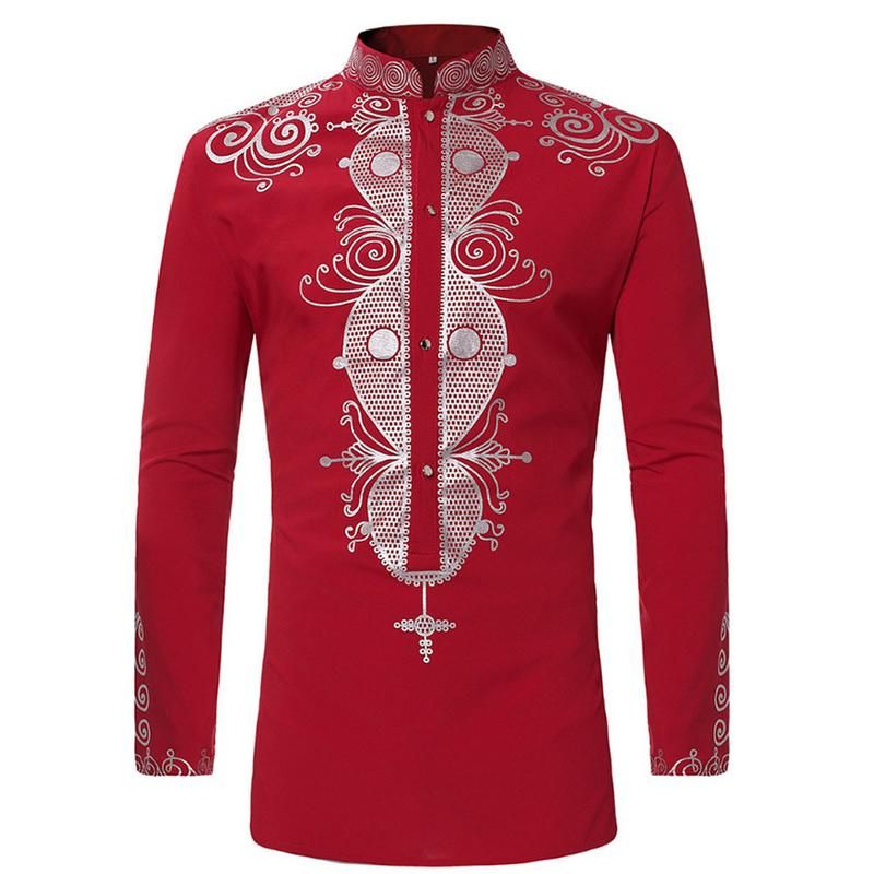 Frieed Mens Dashiki African Print Long Sleeve Cotton Loose Shirts Frieed Mens Dashiki African Print Long Sleeve Cotton Loose Shirts
