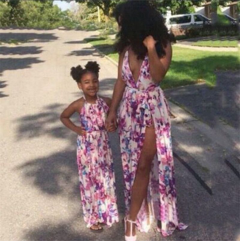 matching dress of mother and daughter