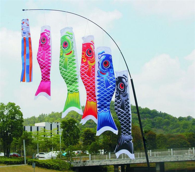 150cm Koi Nobori Japanese Carp Wind Sock Koinobori   Flag Kite Blue