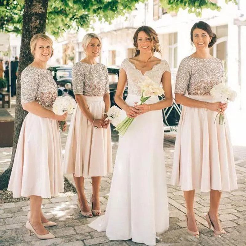 glitter top bridesmaid dress