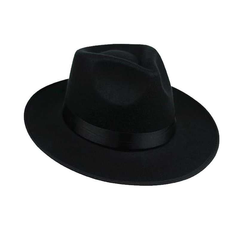 Michael Jackson Hat Show Cap Sombreros Concierto Dance Fedoras Clásico Sólido Negro Wide Brim Jazz Hat De 5,29 € | DHgate