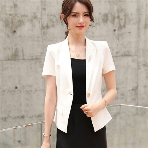 women's short sleeve blazer jacket