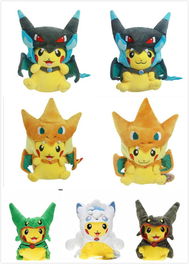 pikachu in charizard costume plush