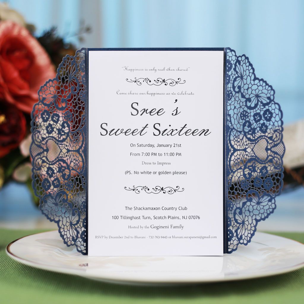 European Champagne 2018 Laser Hollow Invitation Customization