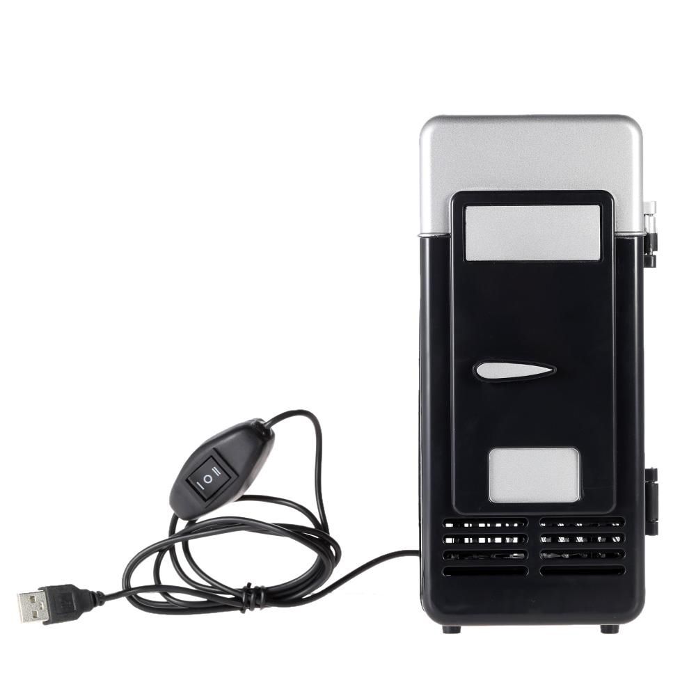 Mini réfrigérateur USB Réfrigérateur USB Boîtes de boissons pour boissons rafraîchissantes et plus chaudes avec éclairage LED pour bureaux à domicile