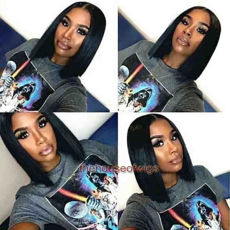 Glueless Wigs Bob Cut Wigs Human Hair Bob Full Lace Wig For Black