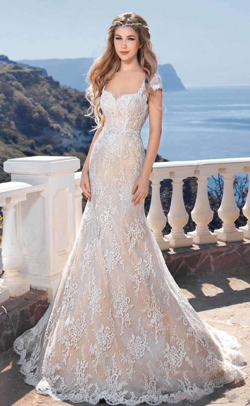 vestidos de novia 2019 apliques de encaje cuentas sirena vestido de novia