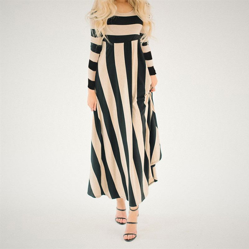 striped boho maxi dress