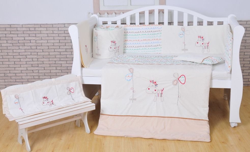 100 Cotton Baby Bedding Set White Crib Bedding Set White