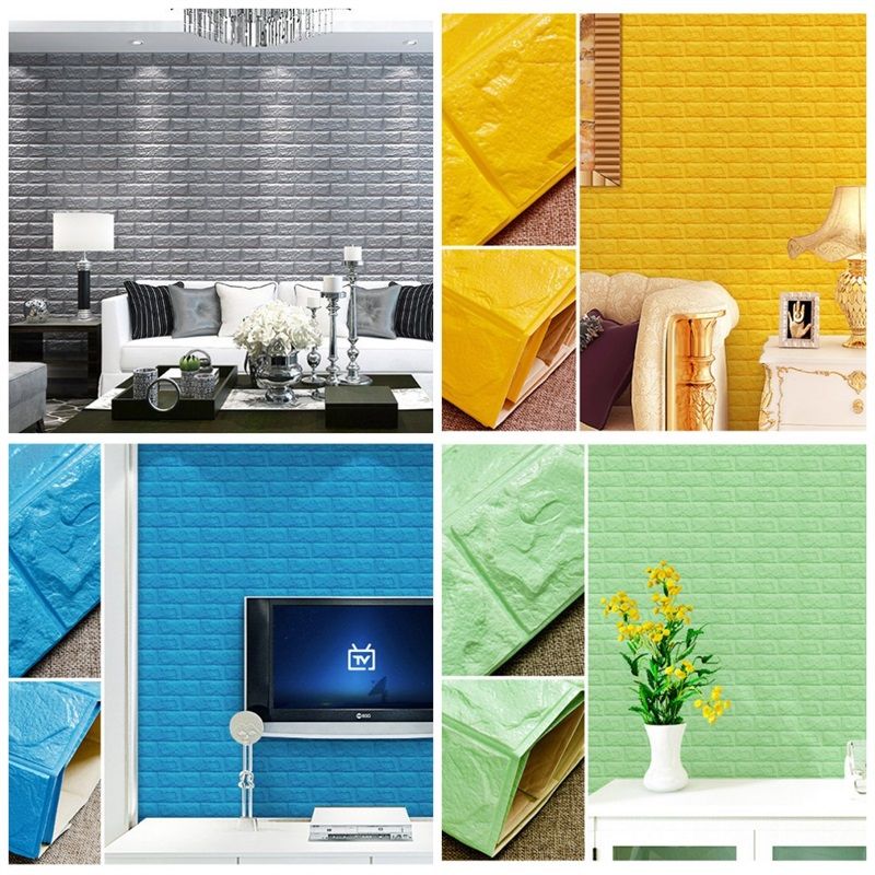 Compre Diy Auto Adhensive 3d Pegatinas De Pared De Ladrillo Sala