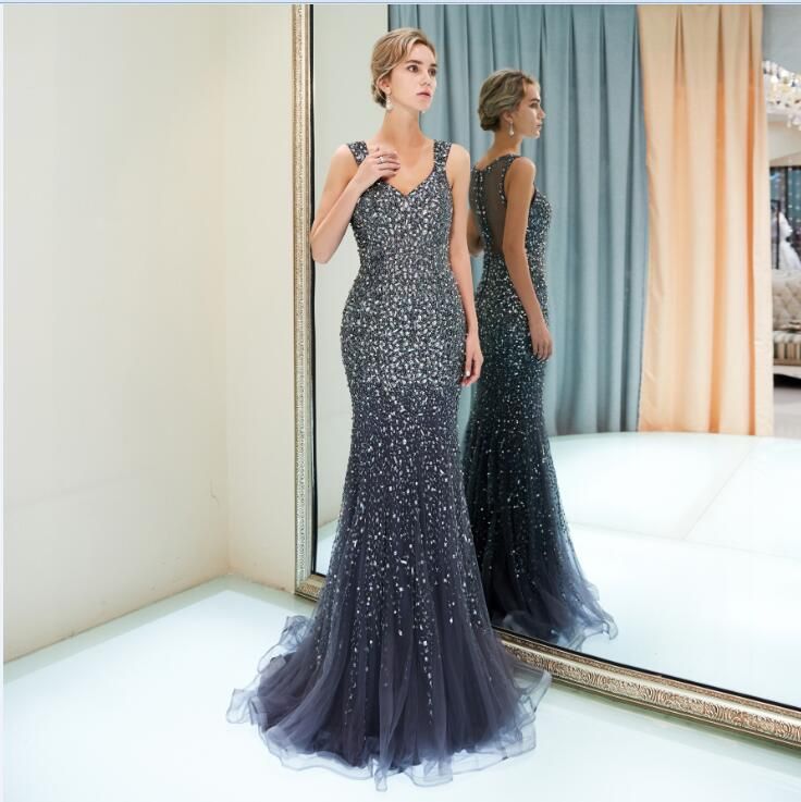 charcoal gray wedding dress