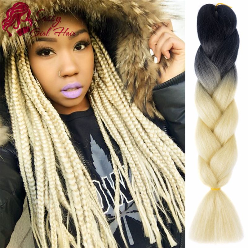 Ombre Braiding Hair Extensions 24 High Temperature Kanekalon Fiber