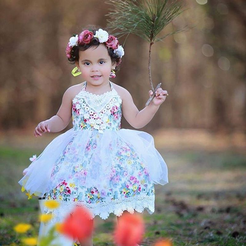 Summer Kids Toddler Baby Girls Lace Party Princess Tutu Dresses Pageant Sundress