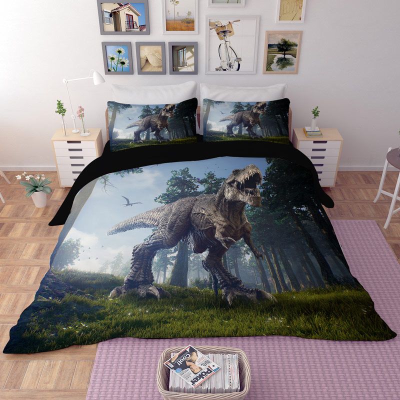 3d Cartton Dinosaur Bedding Sets King Size Cool Duvet Cover Set