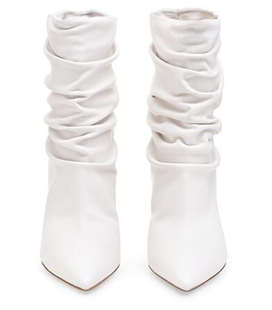 white scrunch boots