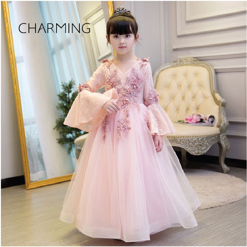 Baby Girl Maxi Dress Pink High Quality 
