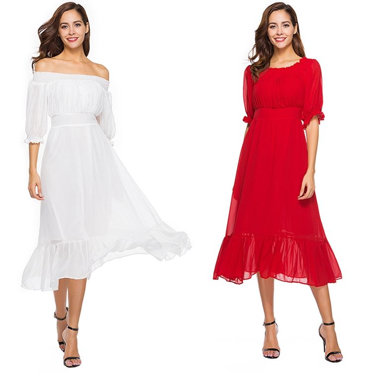 womens red summer dresses