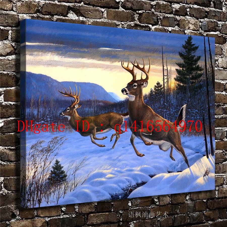 2020 Natural Scenery Jungle Animals Deer Canvas Prints Wall Art Oil Painting Home Decor 18x24 12x16 Unframed Framed From Q1416564970 9 22 Dhgate Com