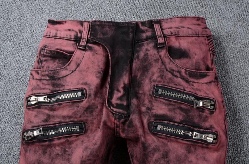 Grosshandel Us Grosse 28 40 Herren Biker Jeans Italien Design Hohe Qualitat Retro Rot Schwarz Olgemalte Skinny Motorrad Jeans Dirty Look Stretch Moto Hosen Von Jackhuang 38 27 Auf De Dhgate Com Dhgate