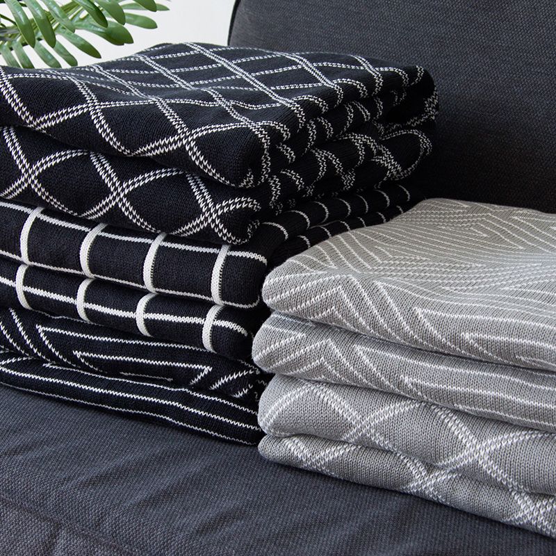 Collalily Nordic 100 Cotton Sofa Throw Blanket Modern Geometric