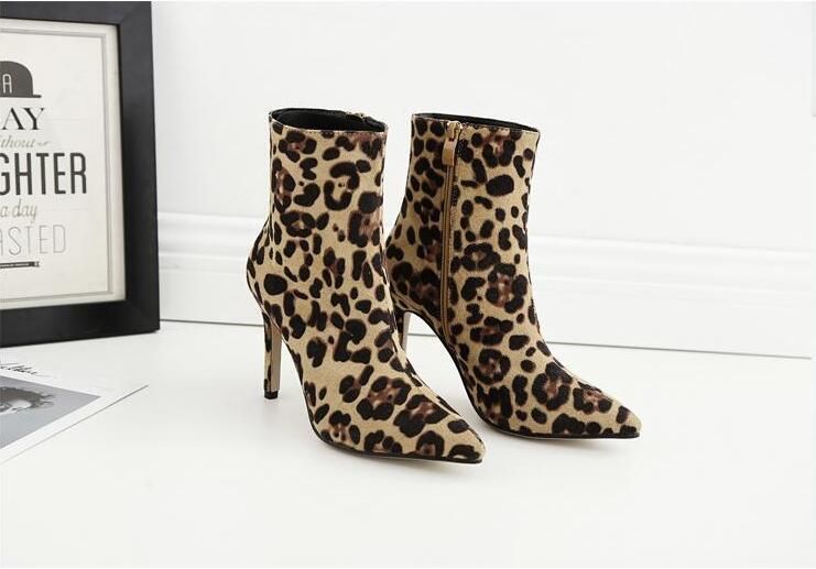 leopard print short heels
