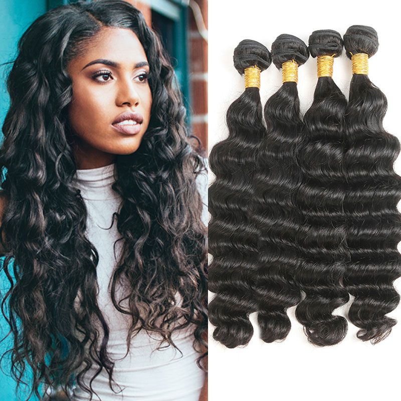 Loose Deep More Wave Peruvian Human Hair Weave 4 Bundles 100